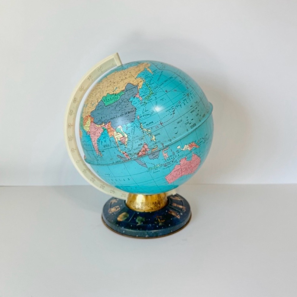 Vintage 1970s Ohio Arts School Desktop Globe with Zodiac Signs